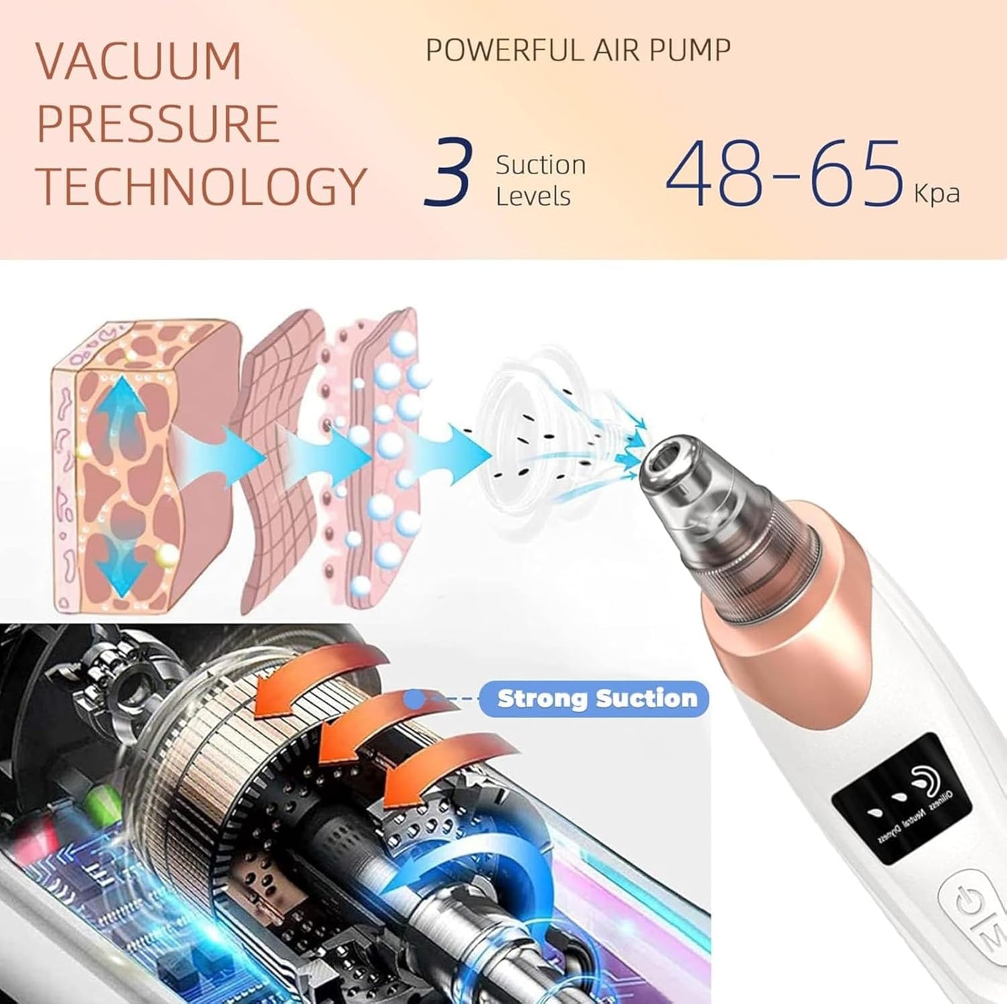 2024 Newest Blackhead Remover Pore Vacuum,Facial Pore Cleaner-5 Suction Power,5 Probes,Usb Rechargeable Blackhead Vacuum Kit Electric Acne Extractor Tool for Women