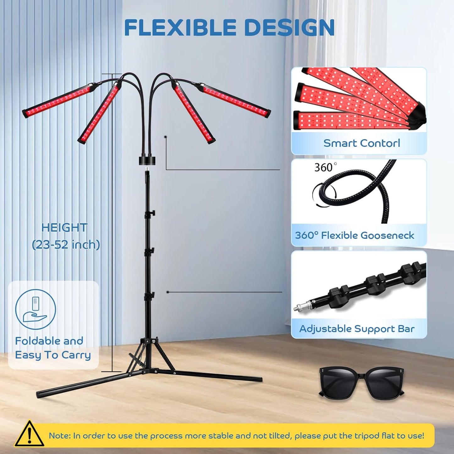 Red Light Therapy for Body, 180 Leds Red and Blue Light Therapy Lamp with Tripod, 3-In-1 Chip Designed 415Nm&660Nm&850Nm Infrared Light Therapy for Face