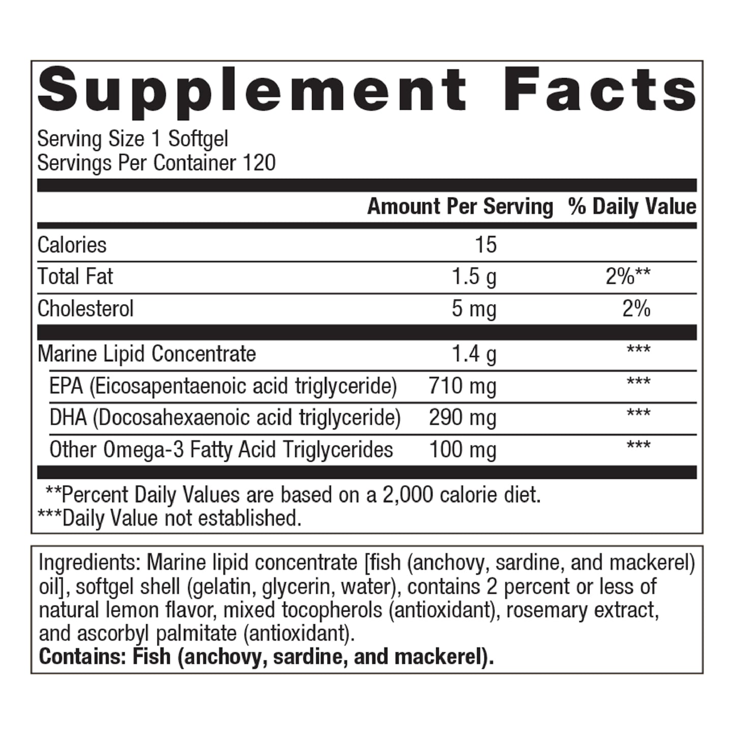 Omegagenics Fish Oil EPA-DHA 1000 Mg - Omega-3 Fish Oil Supplement - for Heart Health, Musculoskeletal Health & Immune System Health* - with DHA & EPA - 120 Softgels