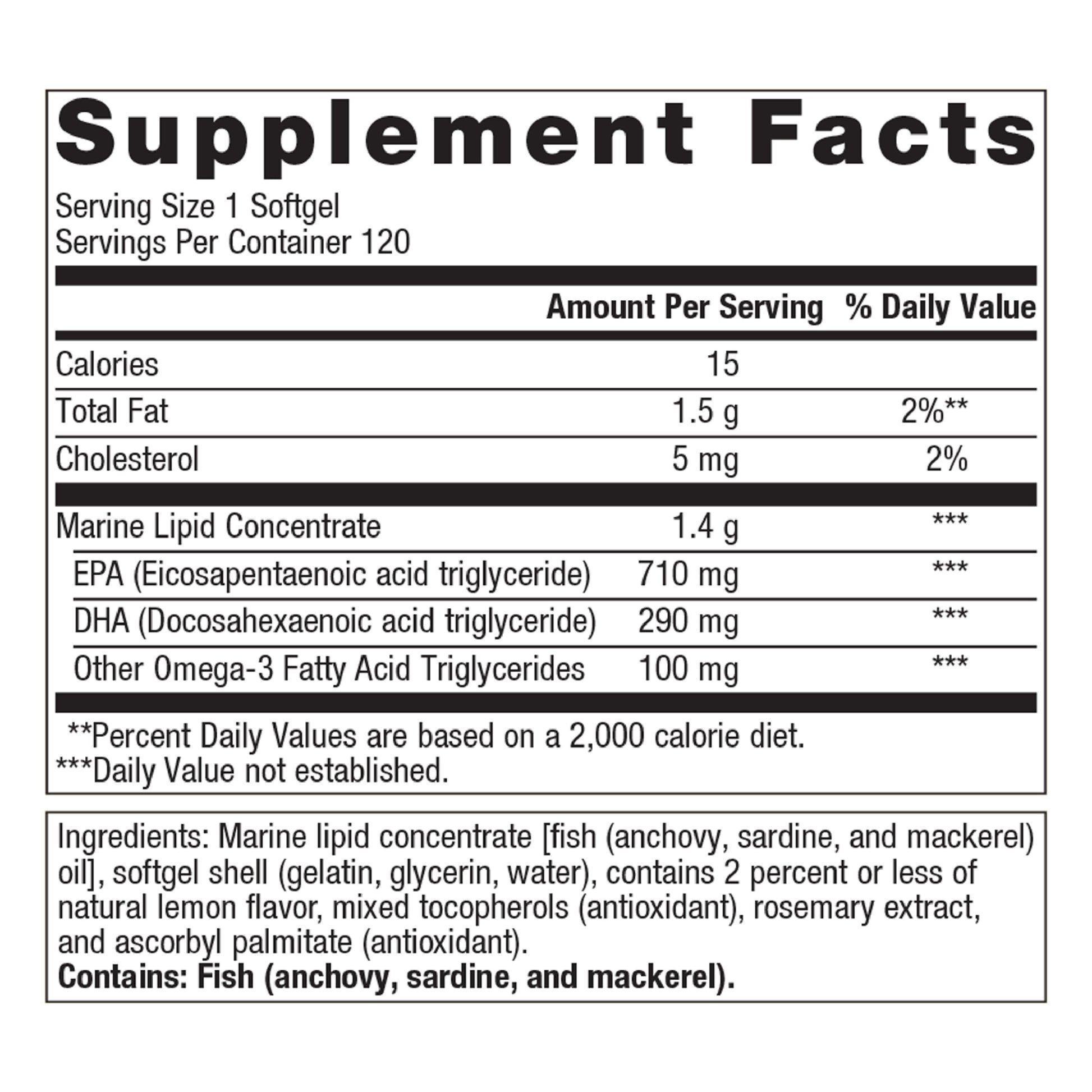 Omegagenics Fish Oil EPA-DHA 1000 Mg - Omega-3 Fish Oil Supplement - for Heart Health, Musculoskeletal Health & Immune System Health* - with DHA & EPA - 120 Softgels